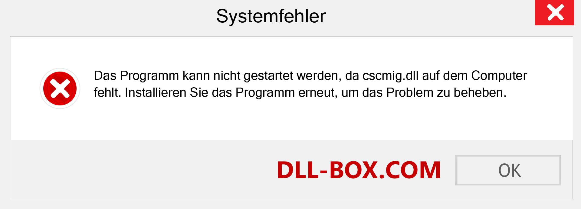 cscmig.dll-Datei fehlt?. Download für Windows 7, 8, 10 - Fix cscmig dll Missing Error unter Windows, Fotos, Bildern